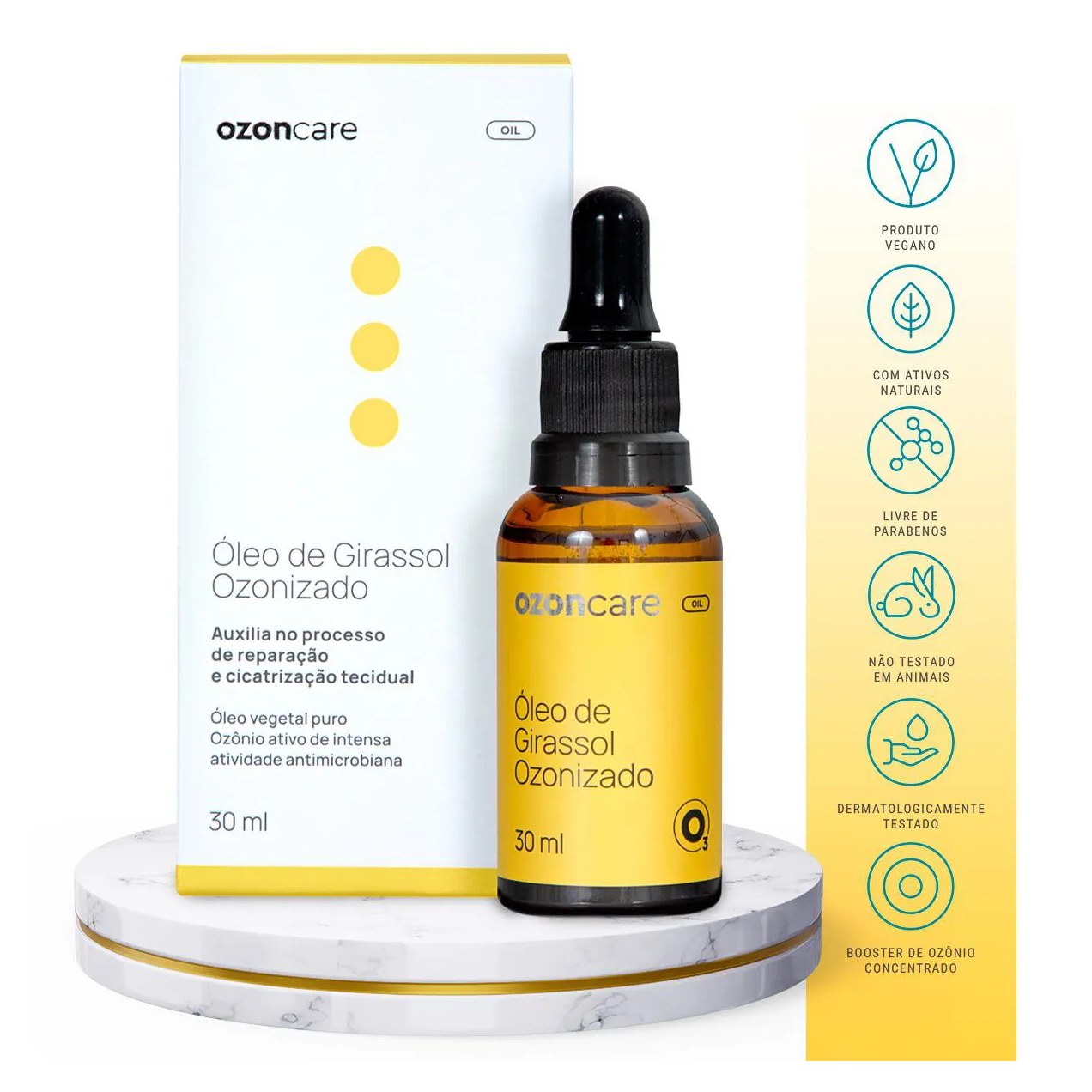 Óleo de Girassol Ozonizado para Renovação da Pele 30ml