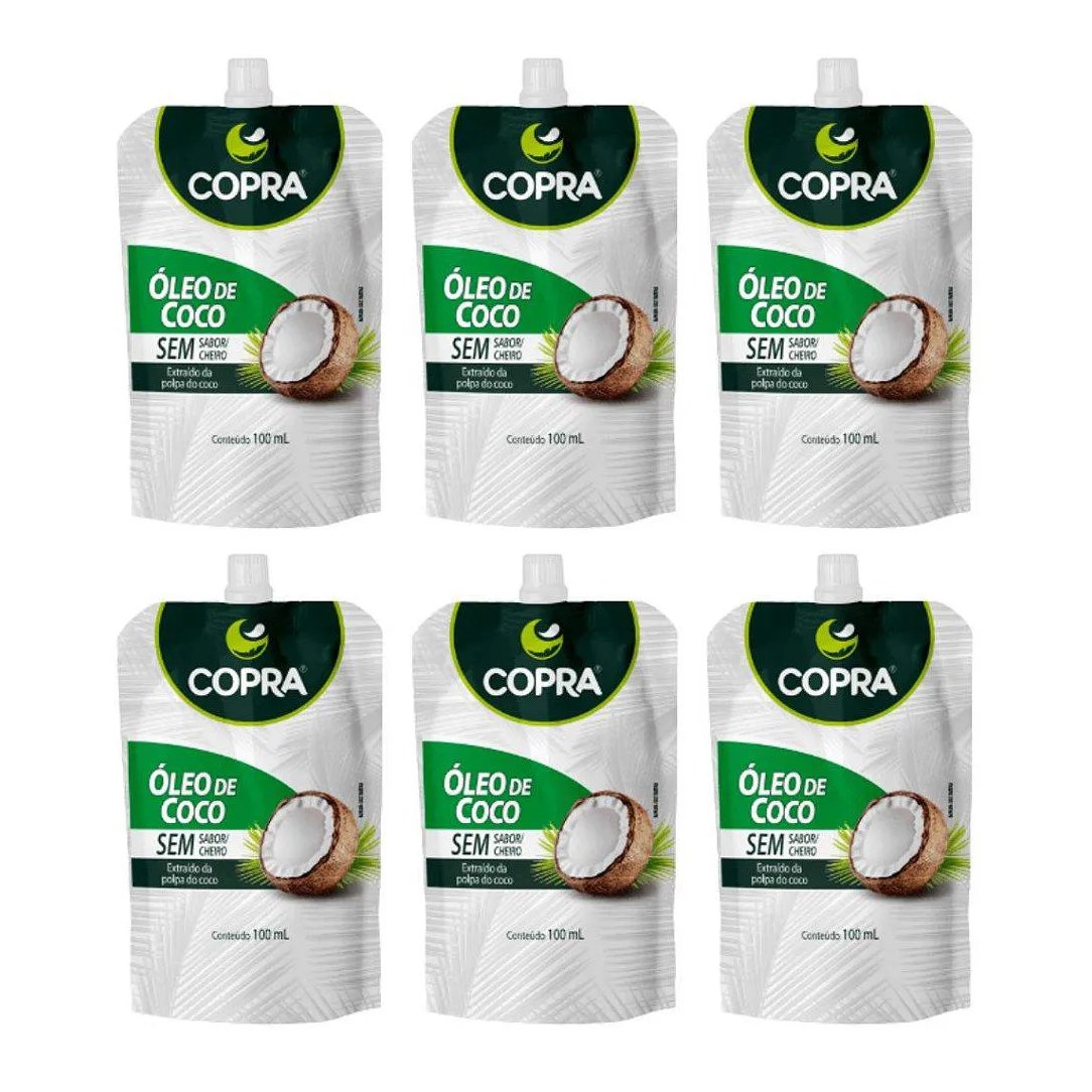 Kit 6uni Óleo de Coco (sem Sabor) 100ml Pouch - Copra