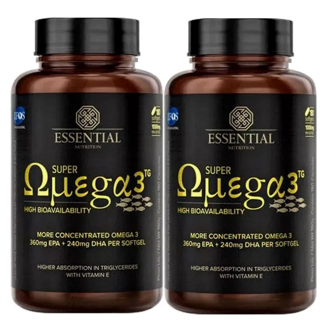 Kit 2x Super Omega 3 Tg (180 cápsulas Cada) 1000mg - Essential Nutrition