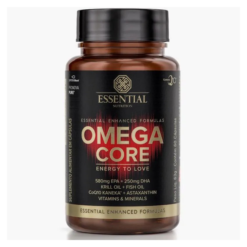 Omega Core + Omega 3 + Astaxantina + Coq10 - 60 cápsulas - Essential Nutrition