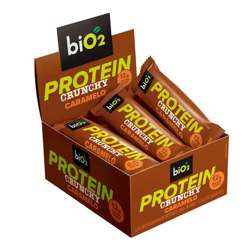 Barra de Proteína Crunchy Dark Chocolate Bio2 (cx 9 Un de 50g) Unica