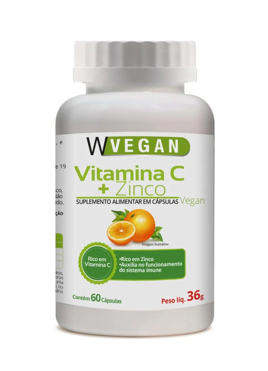 Vitamina C 500mg + Zinco 60 Capsulas Wvegan Vegano