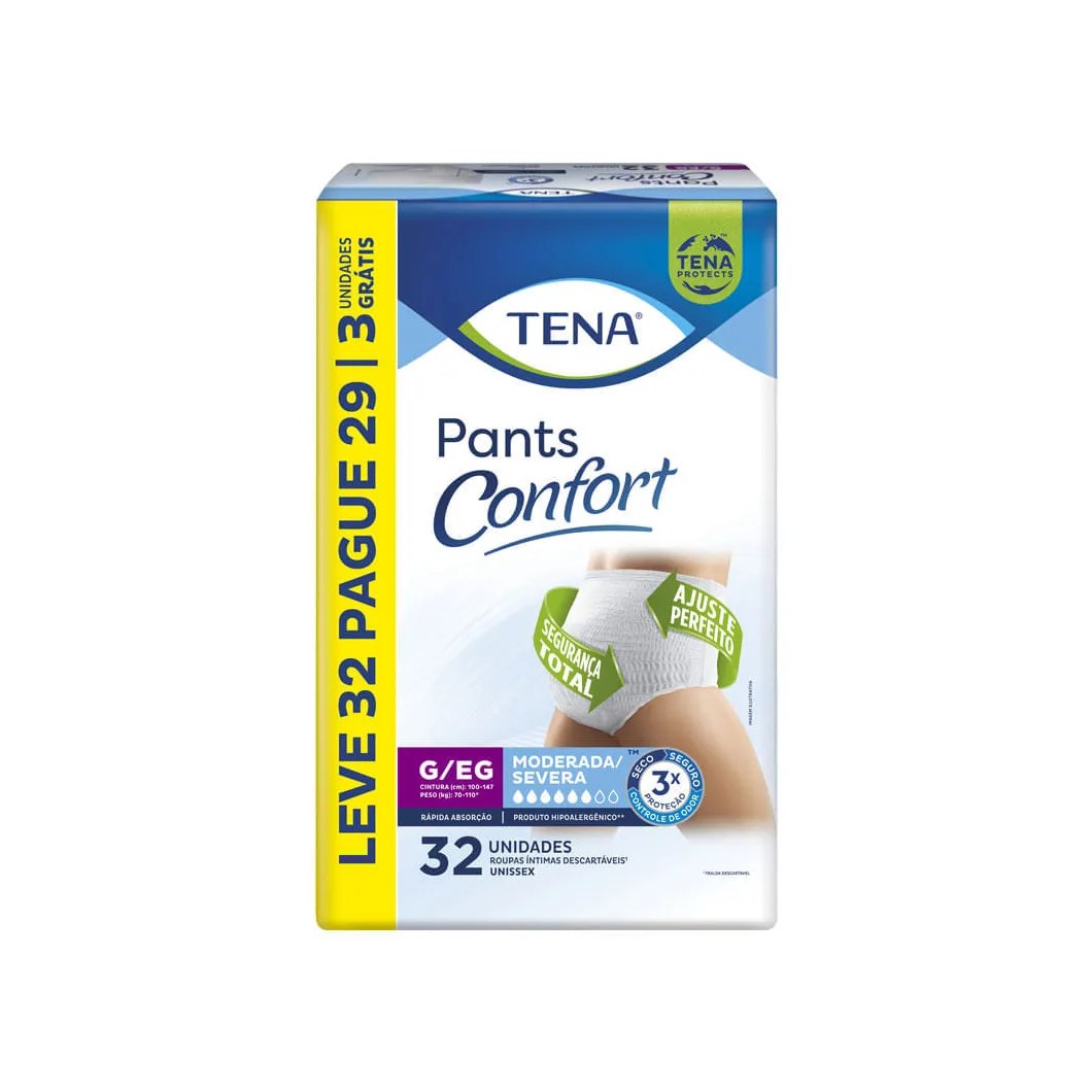 Roupa Intima Tena Pants Confort Tamanho G/eg 32