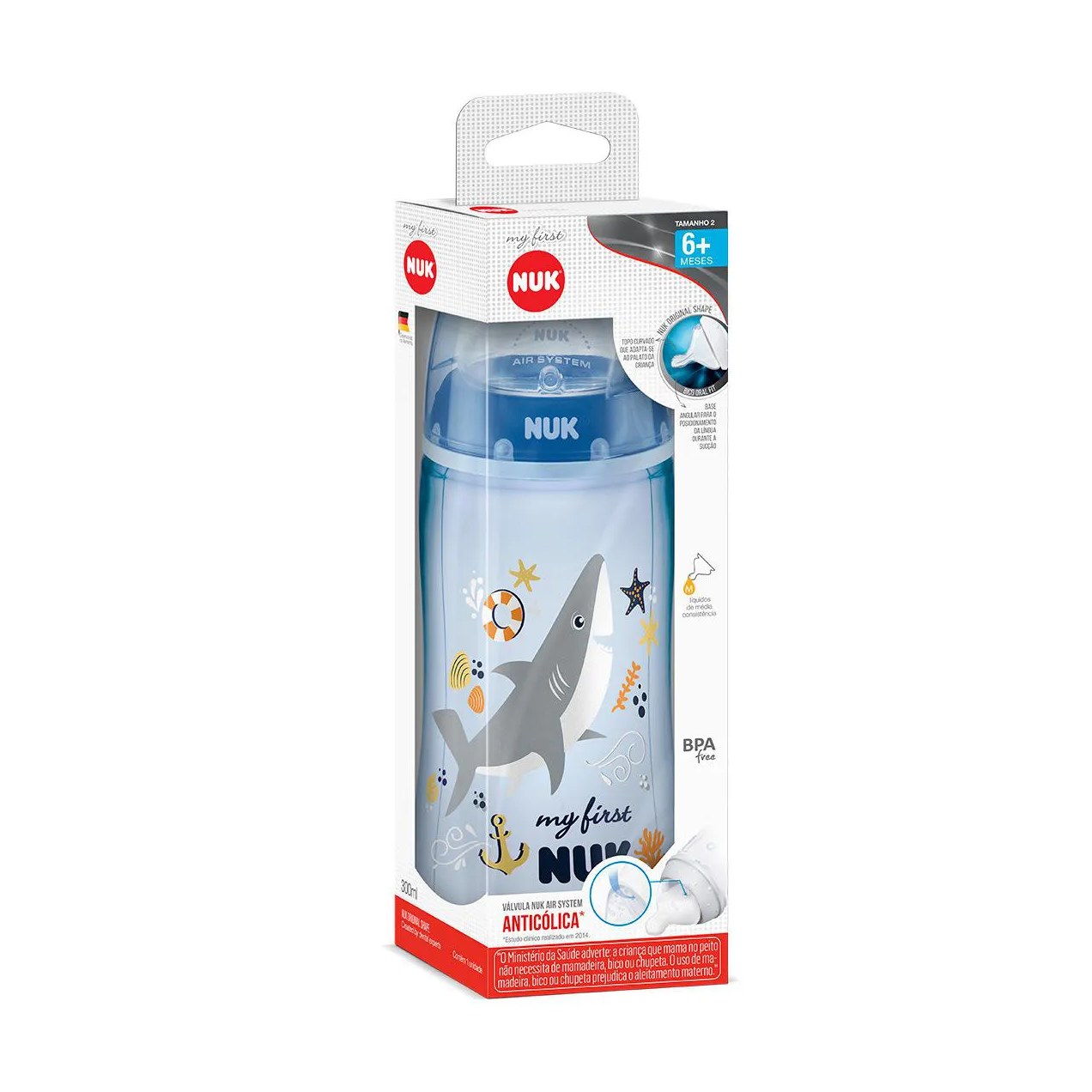 Mamadeira NUK My First Tamanho 2 Azul 300ml - 1 unidade