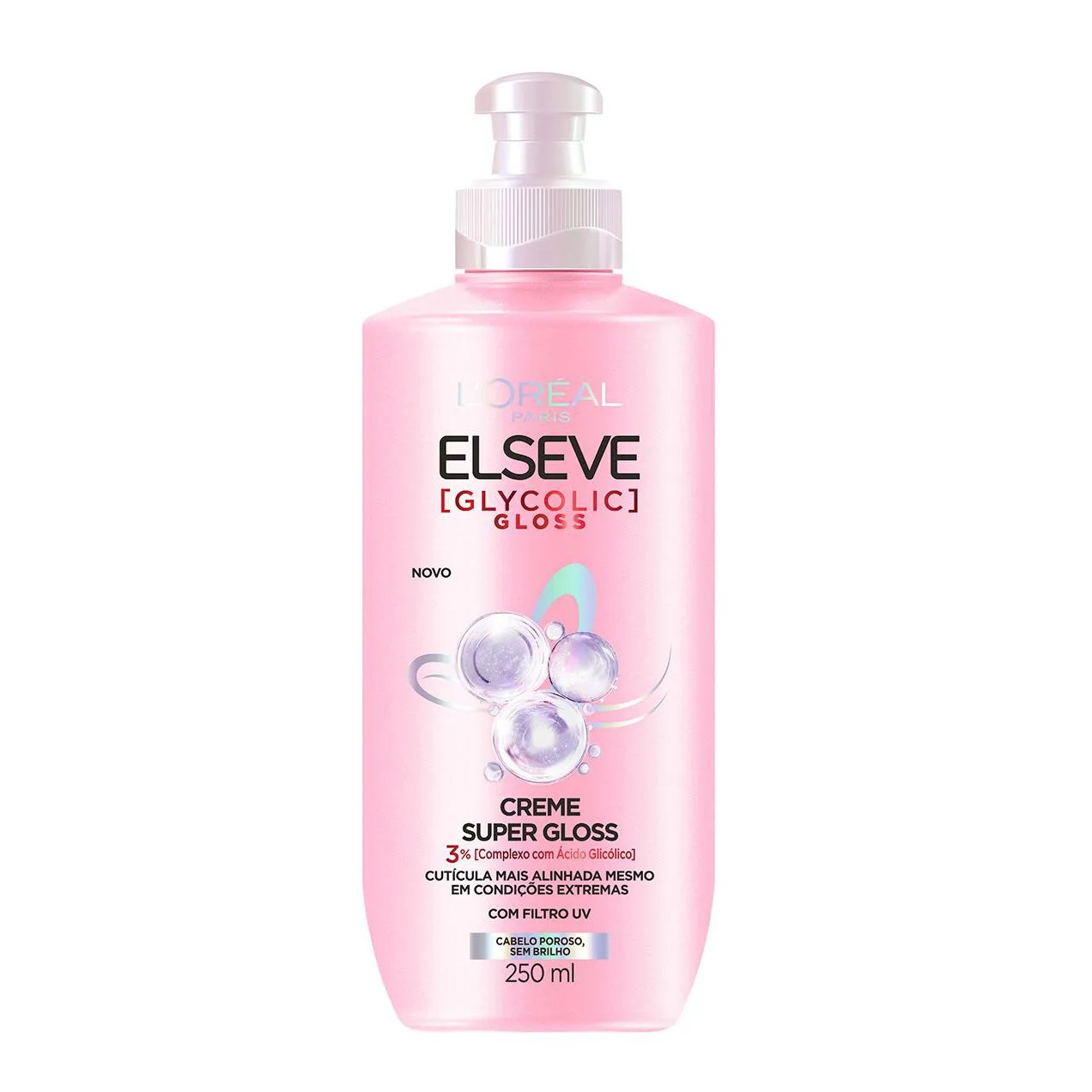 Creme de Pentear Elseve Glycolic Gloss Definição e Brilho com Ácido Glicólico 250ml