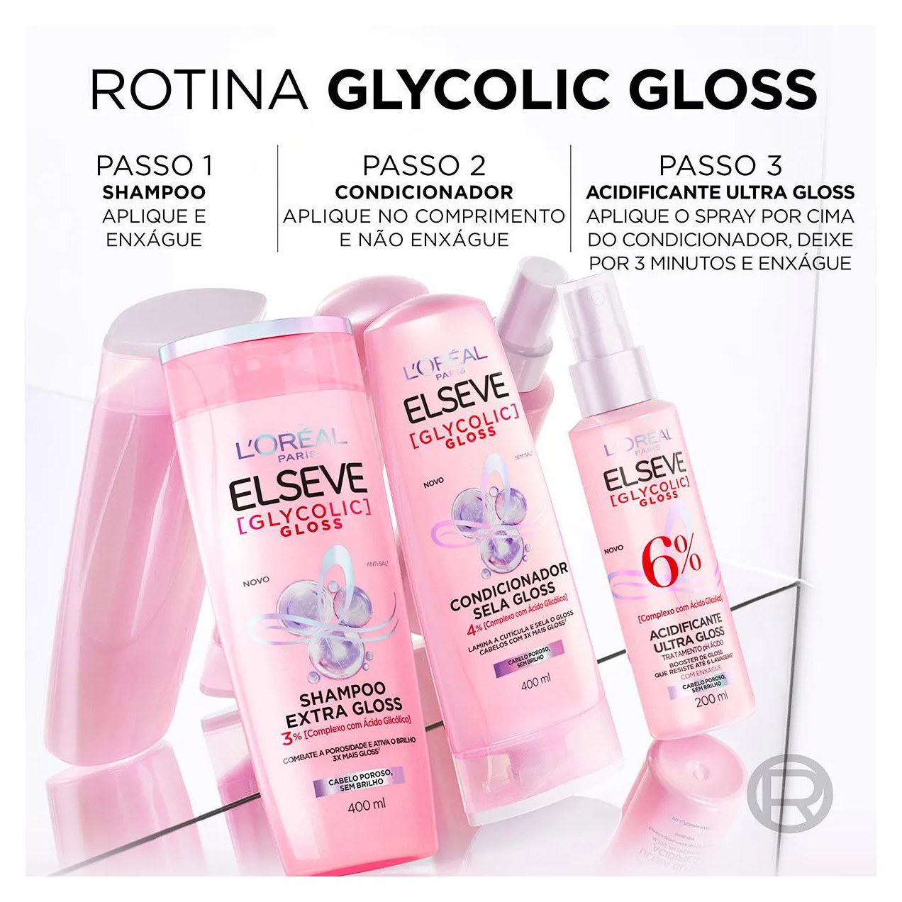 Spray Acidificante Elseve Glycolic Gloss Tratamento Antiporosidade com Ácido Glicólico 200ml