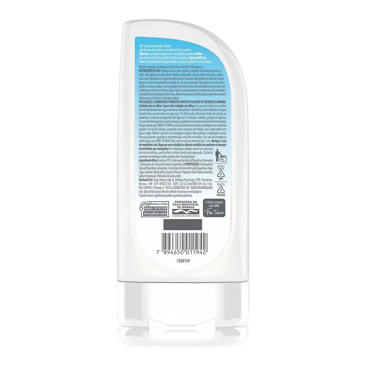 Repelente em Gel Off! Toque Leve Icaridina Sem Perfume 200g