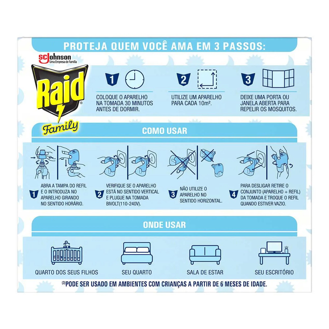 Repelente Líquido Elétrico Raid Family 45 Noites 2 Unidades de 32,9ml cada