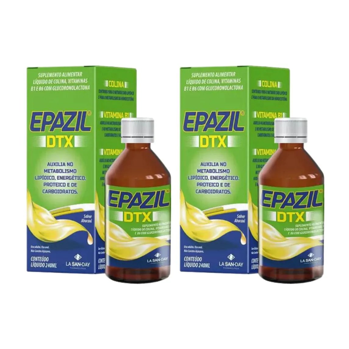 Kit com 2 Suplemento Vitamina Epazil Dtx 240ml – La San Day