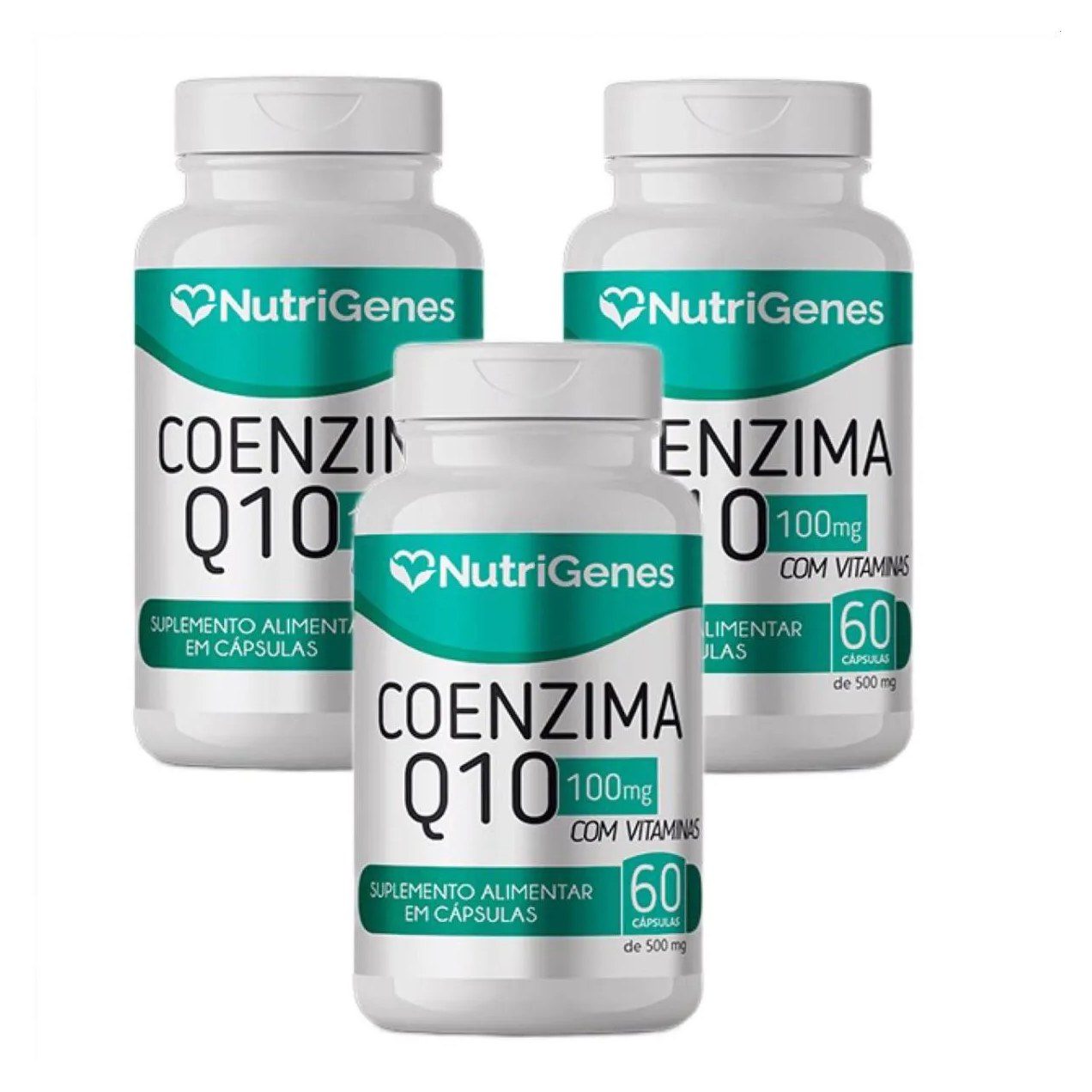3x Coenzima Q10 Coq10 Nutrigenes - 60 Cápsulas. 100mg + Vitaminas