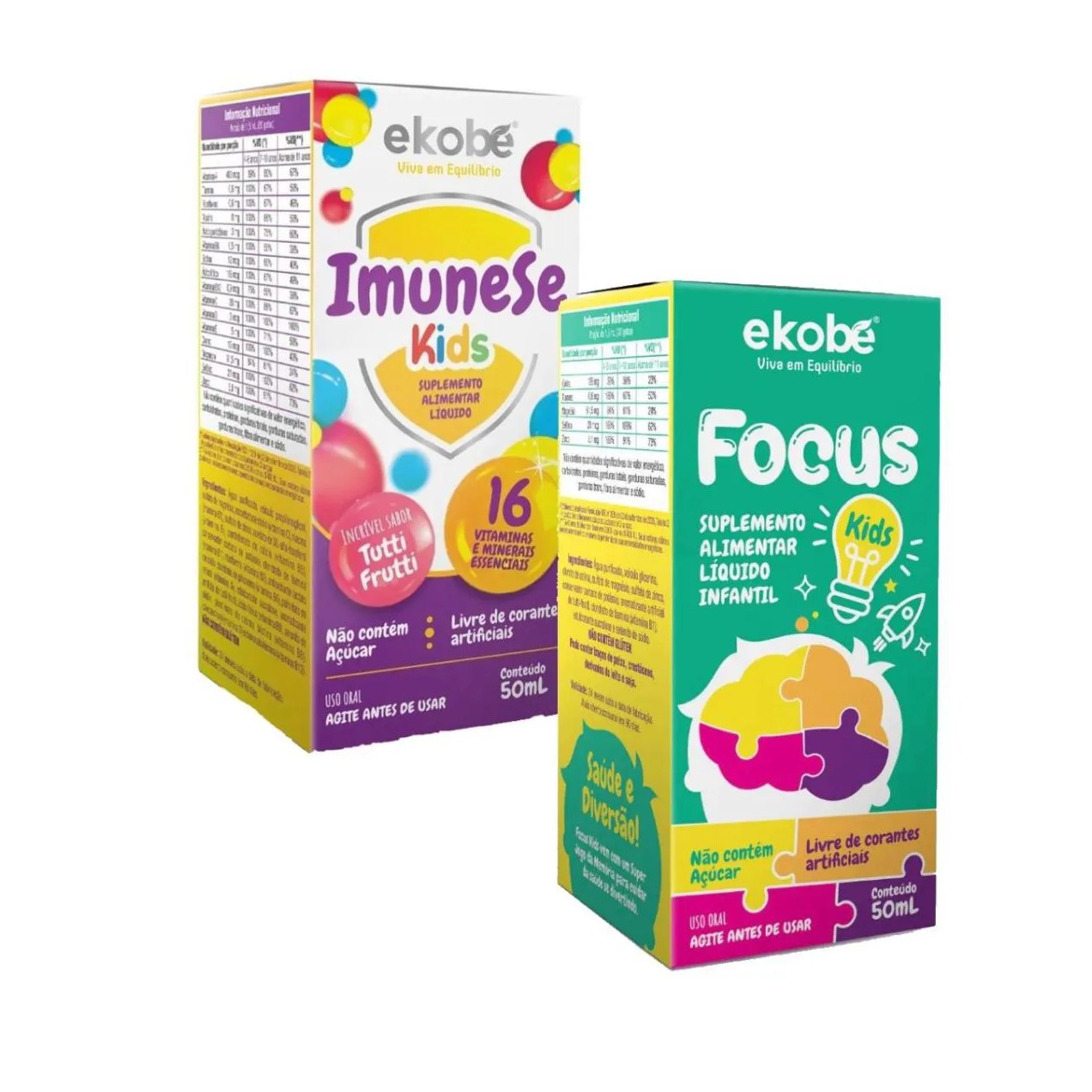 Combo - Focus Kids para Memória + Imunese Kids - 16 Vitaminas