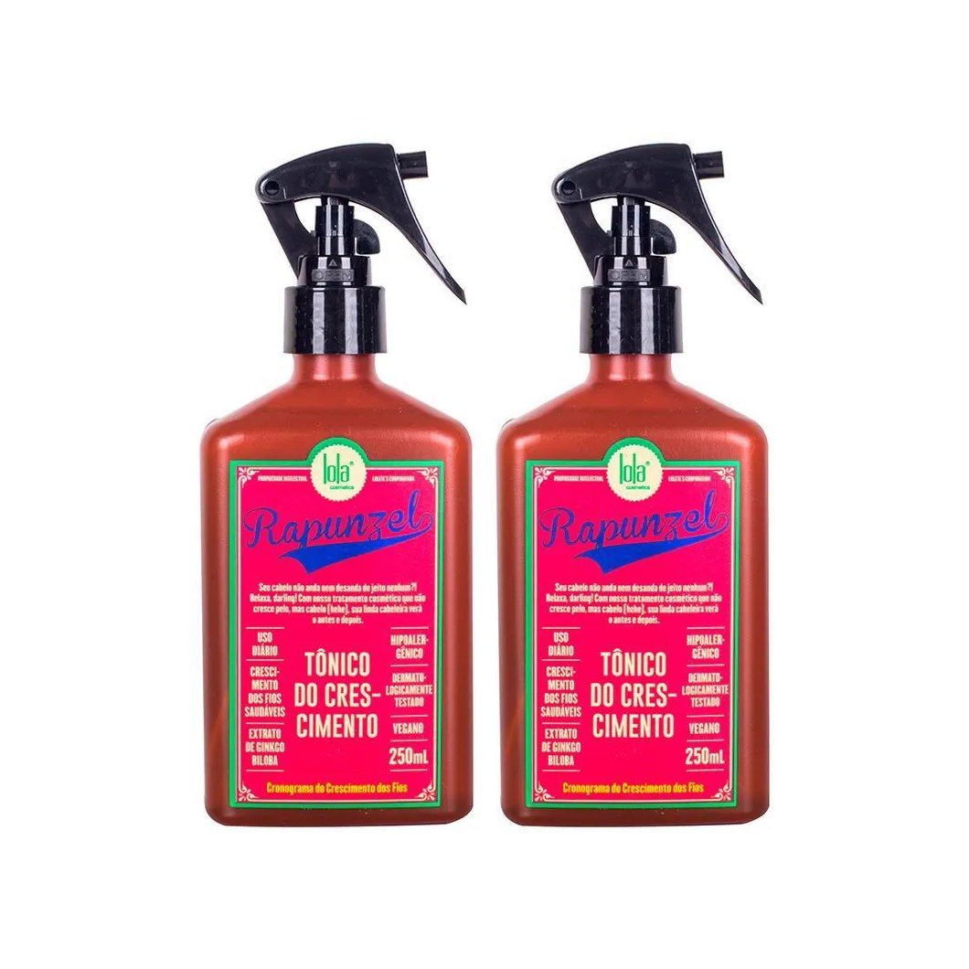 Kit Lola Cosmetics Rapunzel - Tônico Capilar de Crescimento 250 Ml - 2 unidades