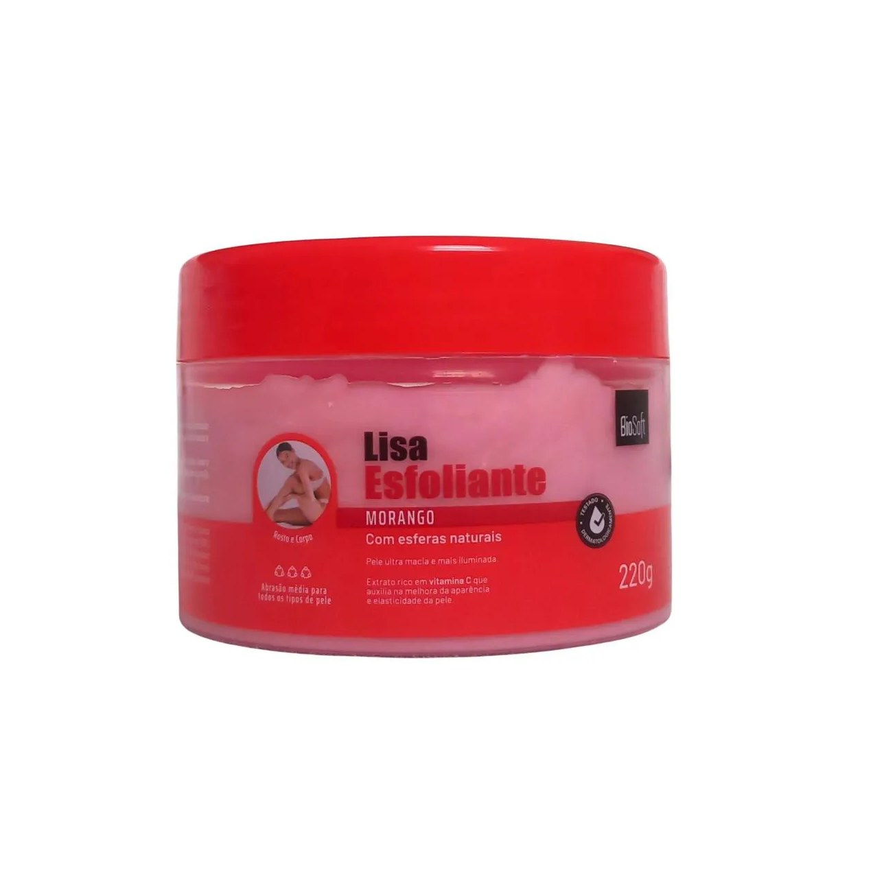 Creme de Esfoliação para o Rosto e Corpo Morango Vitamina C