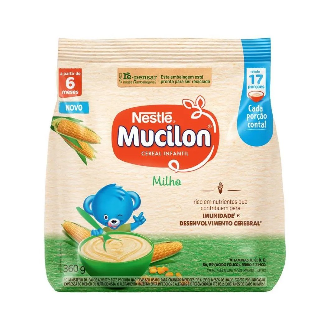 Cereal Infantil Mucilon de Milho 360g – Embalagem com 9 unidades
