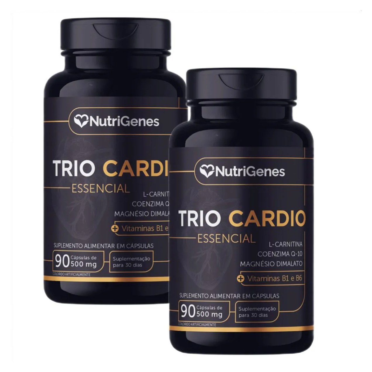 2x Trio Cardio- Magnésio- Coq10- L- Carnitina- Nutrigenes