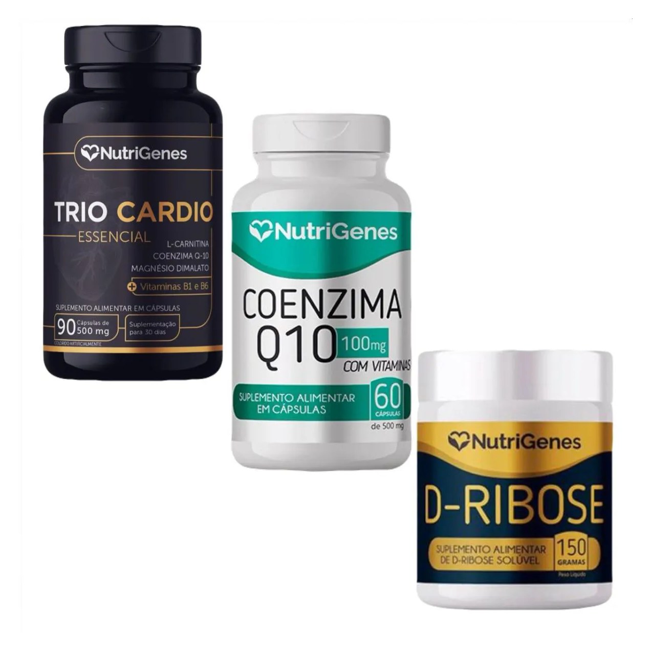 Trio Cardio + D- Ribose + Coenzima Q10 Coq10- Nutrigenes
