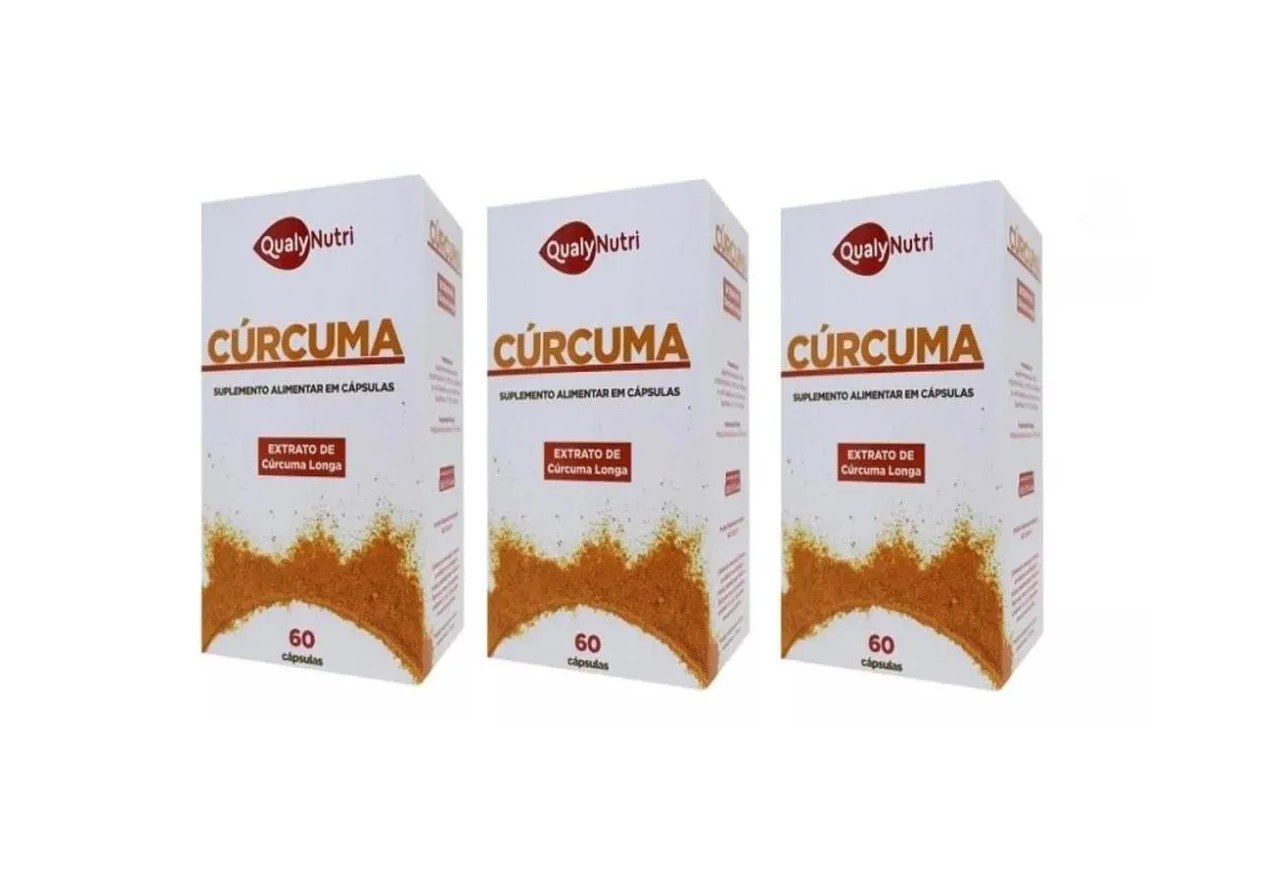 Kit C/3 Cúrcuma Longa C/60 cápsulas - Qualy Nutri