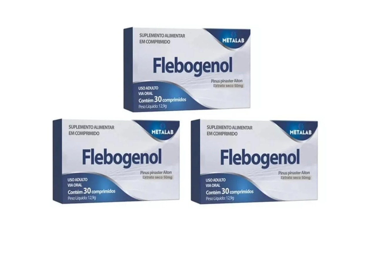 Kit C/3 Flebogenol C/30 comprimidos