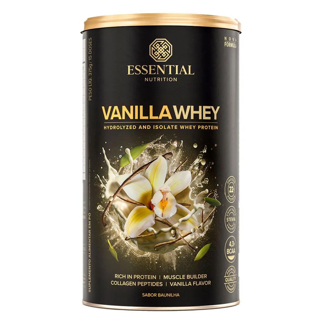 Whey Protein Essential Nutrition Hidrolisado e Isolado Vanilla 375g