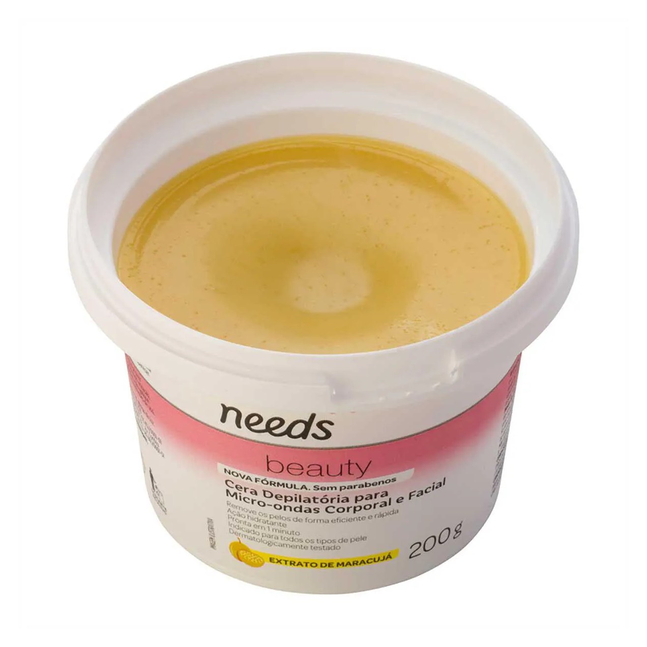 Cera Depilatória de Microondas Needs Beauty Maracujá 200g