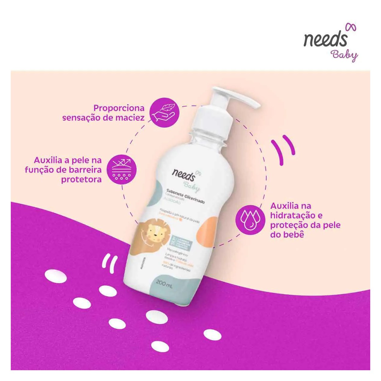 Sabonete de Glicerina Líquido Needs Baby Algodão 200ml