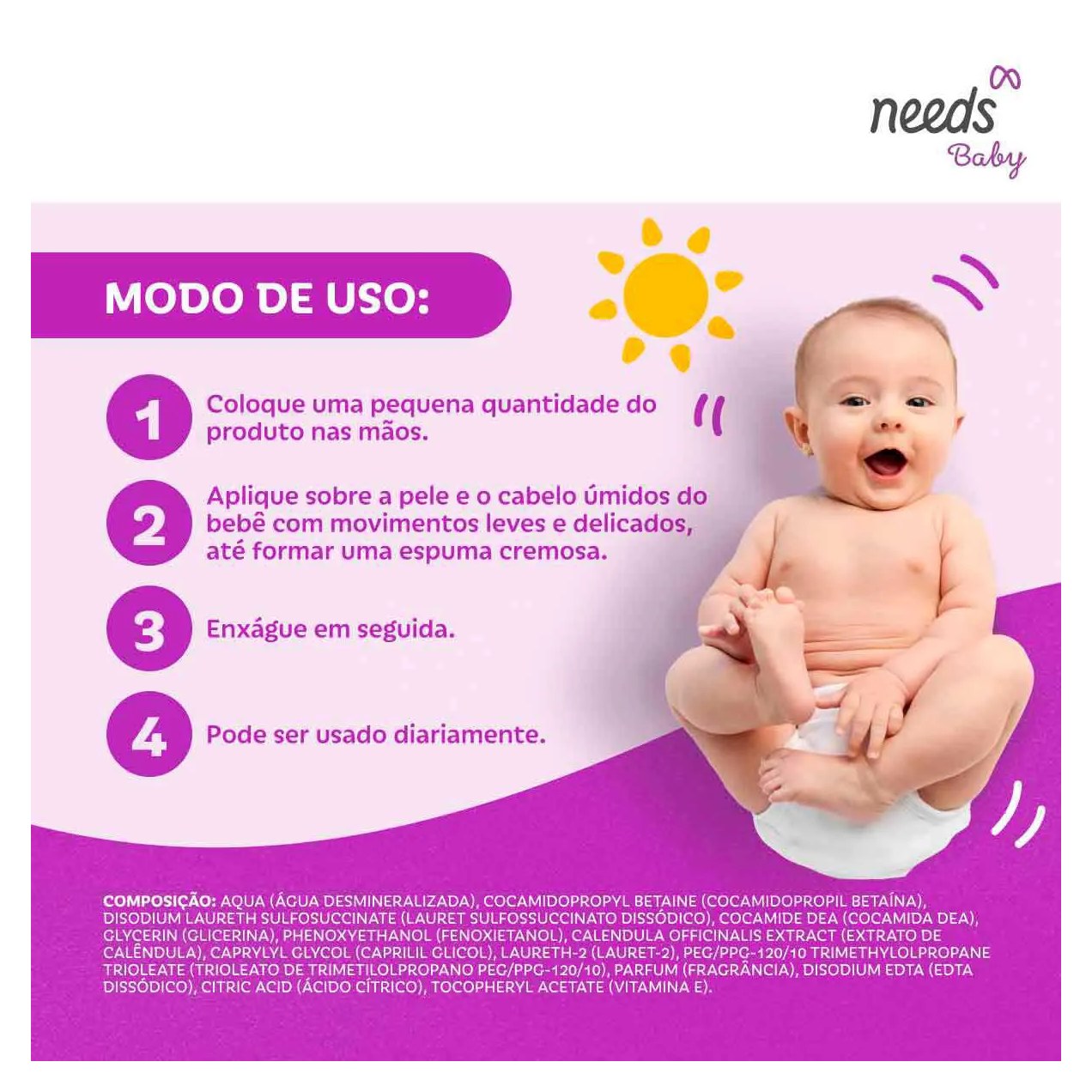 Sabonete de Glicerina Líquido Needs Baby Algodão 200ml