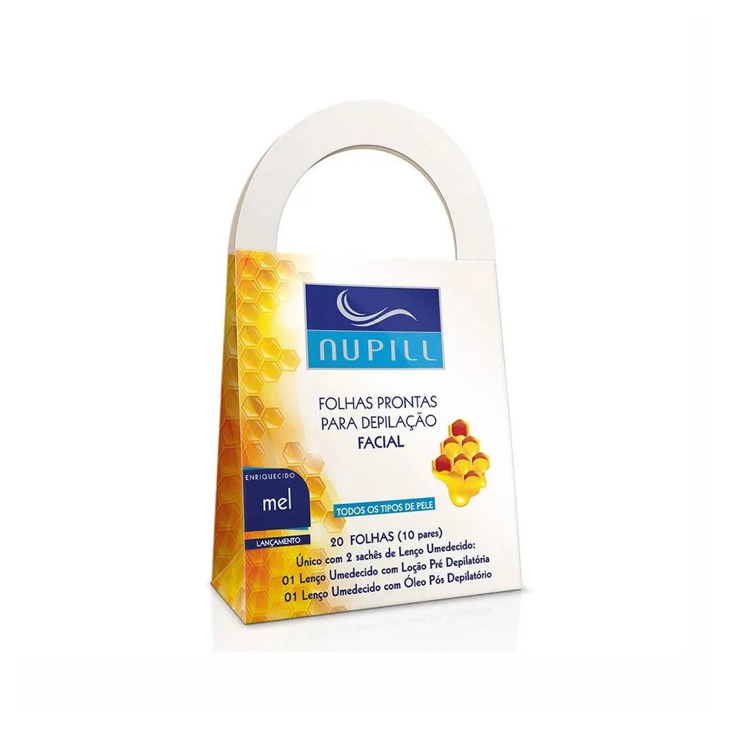 FOLHAS PRONTAS PARA DEPILAçãO FACIAL NUPILL MEL 20FLS