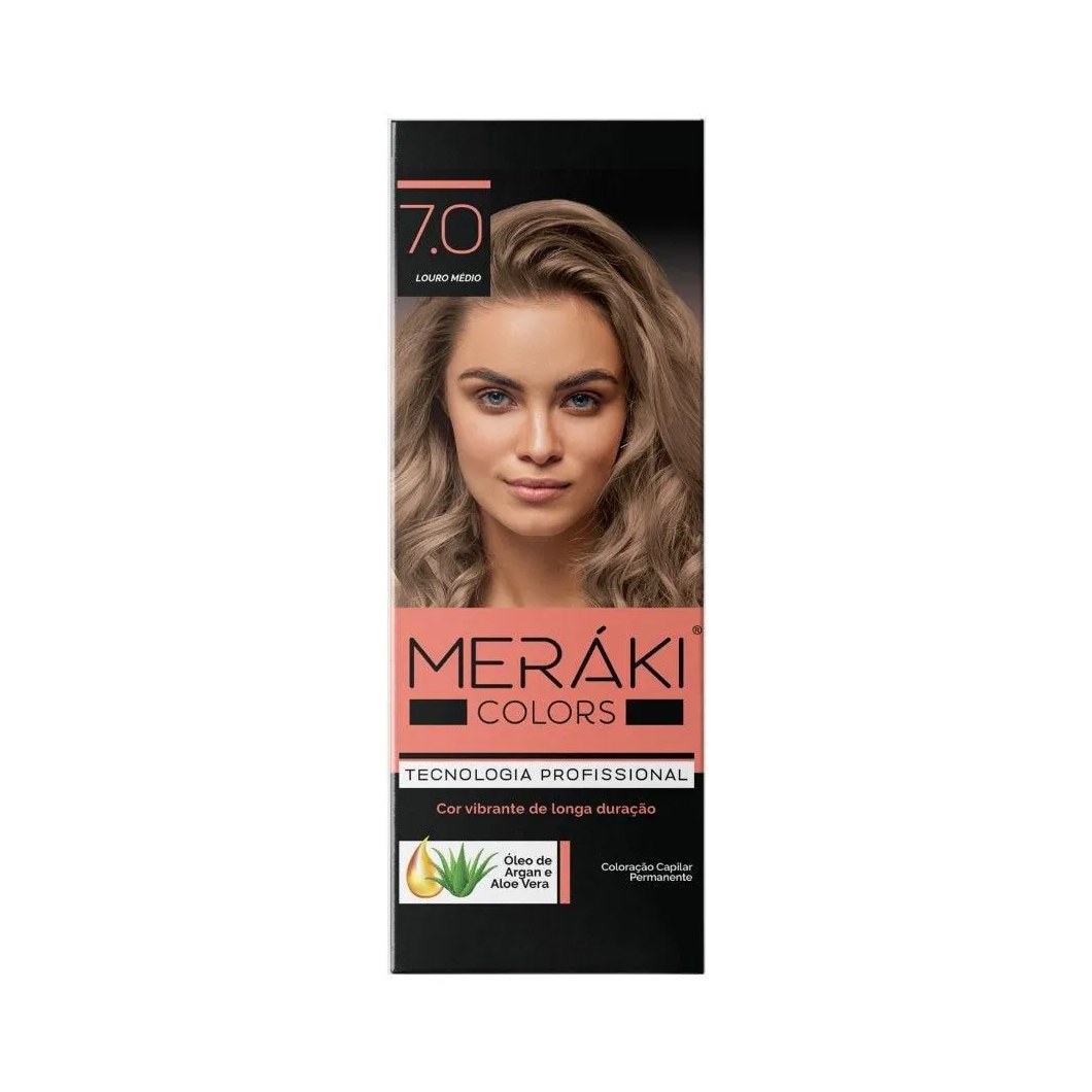 Kit Tintura Meráki Color Louro Médio 7.0 125GR