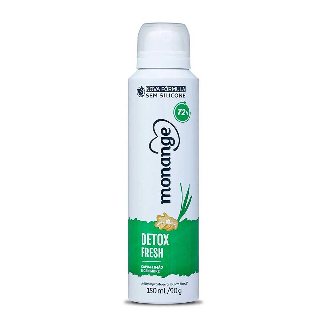 Desodorante Antitranspirante Aerosol Monange Detox Fresh Feminino 48h 150ml