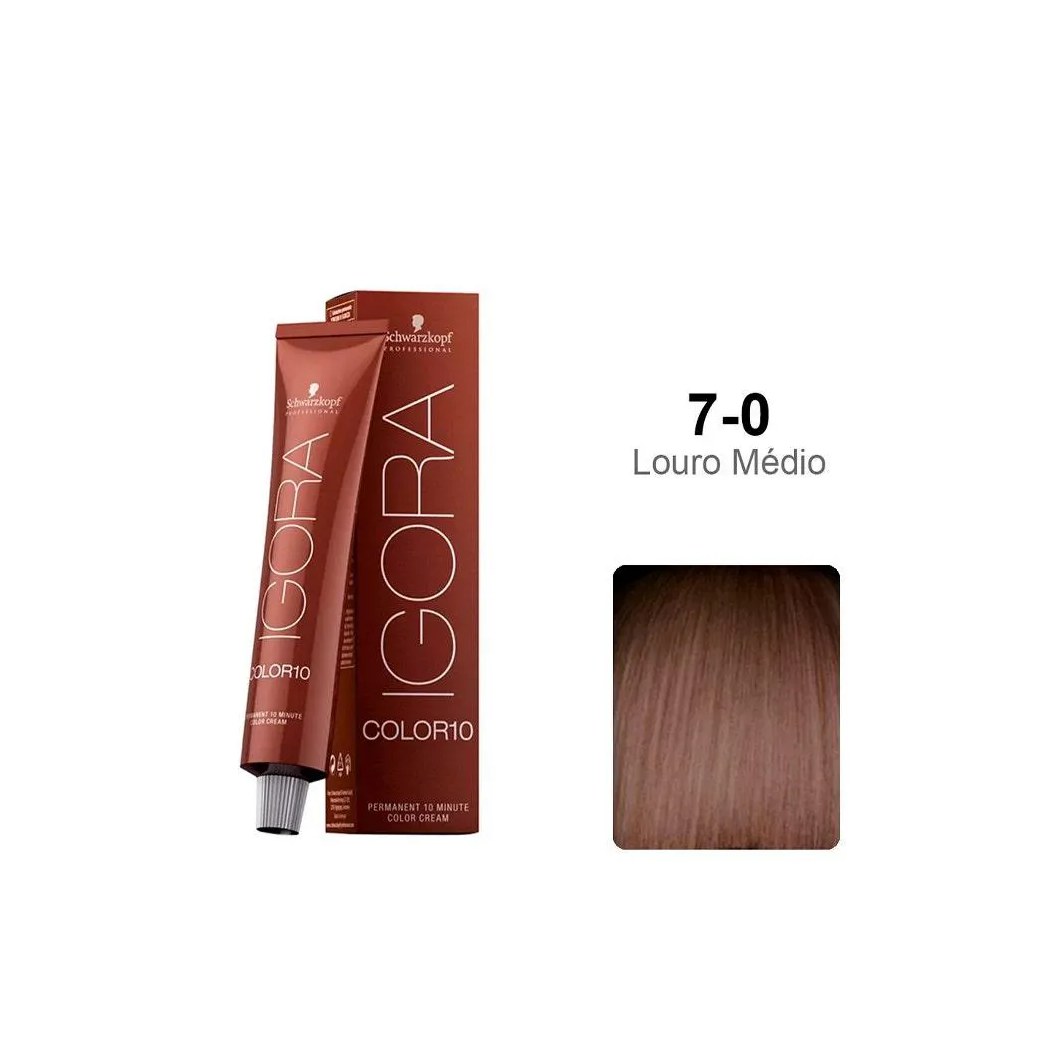 Tintura Schwarzkopf Igora Color10 7.0 Louro Médio