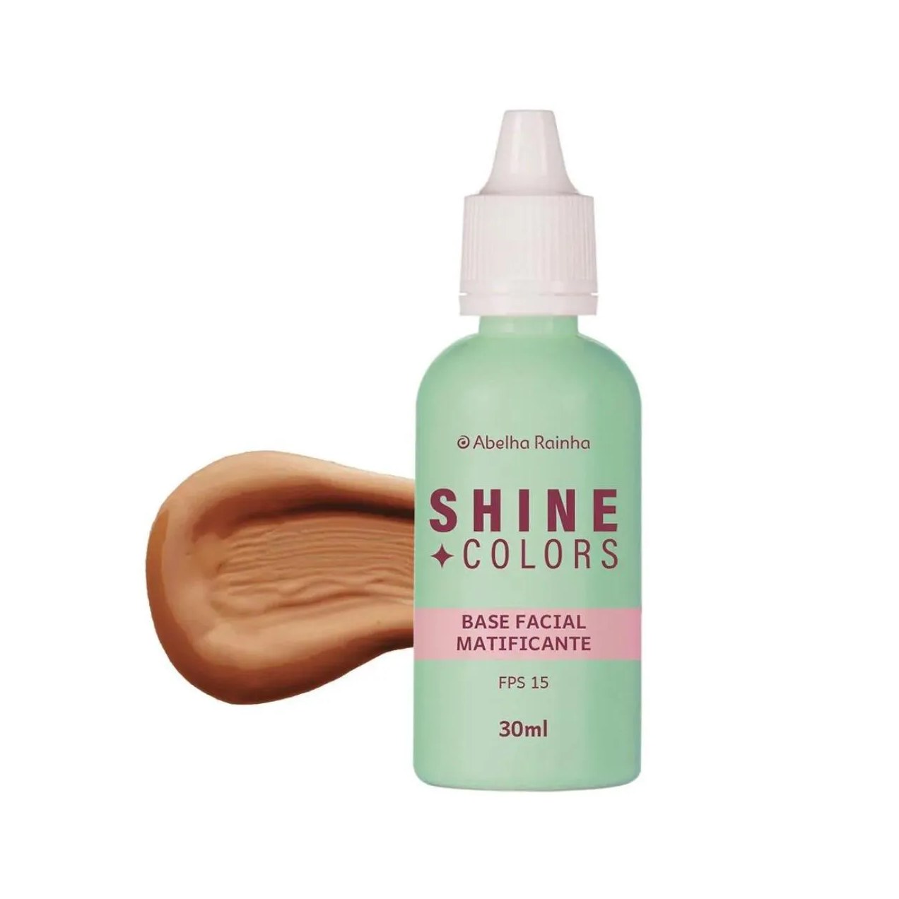 Base Líquida Matificante Fps 15 Areia Shine Colors Abelha Rainha 30ml