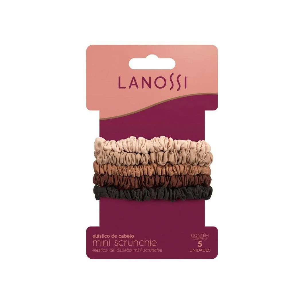 Elástico Lanossi Mini Scrunchie Cappuccino 5 unidades