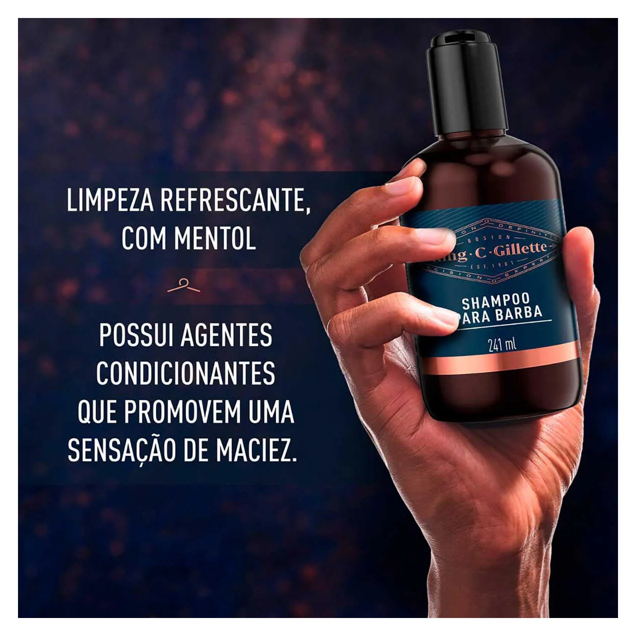 Kit King C. Gillette para Barba Shampoo 241ml + Sérum Preenchedor 50ml