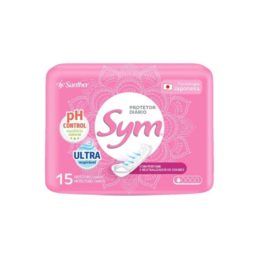 Absorvente Sym Protetor Diário sem Aba C/ Perfume C/15