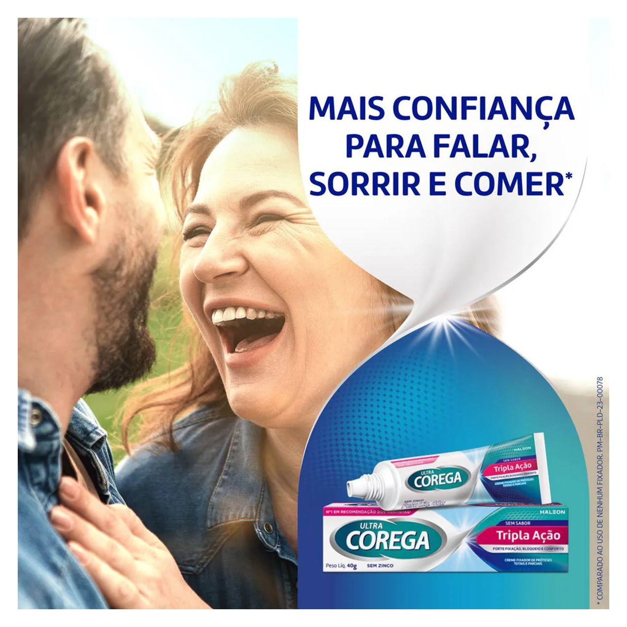 Kit Creme Fixador de Dentadura Ultra Corega Tripla Ação Sem Sabor 40g + Creme Dental Parodontax Flúor Extra Fresh 90g