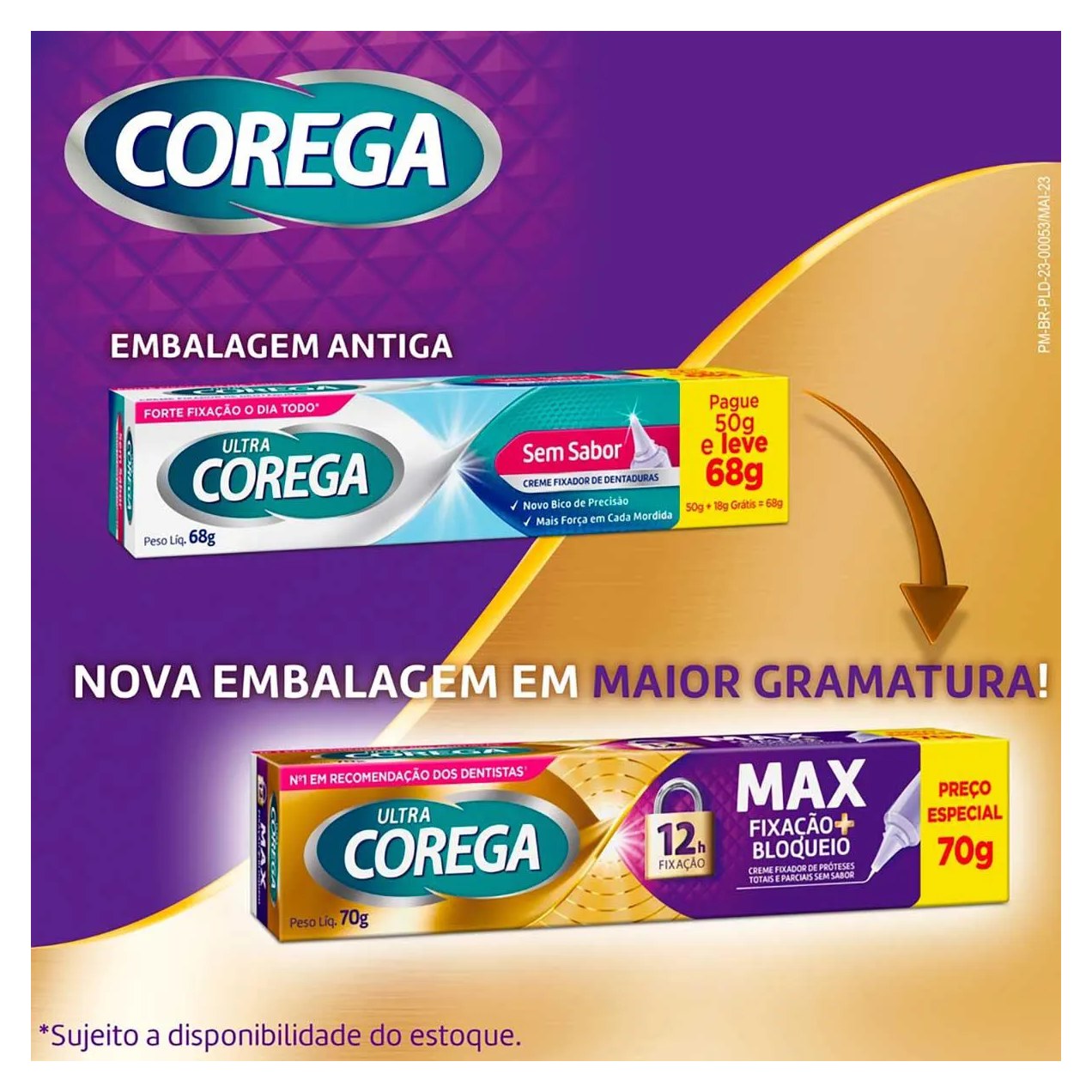 Creme Fixador de Dentadura Ultra Corega Max Fixação + Bloqueio Sem Sabor 70g