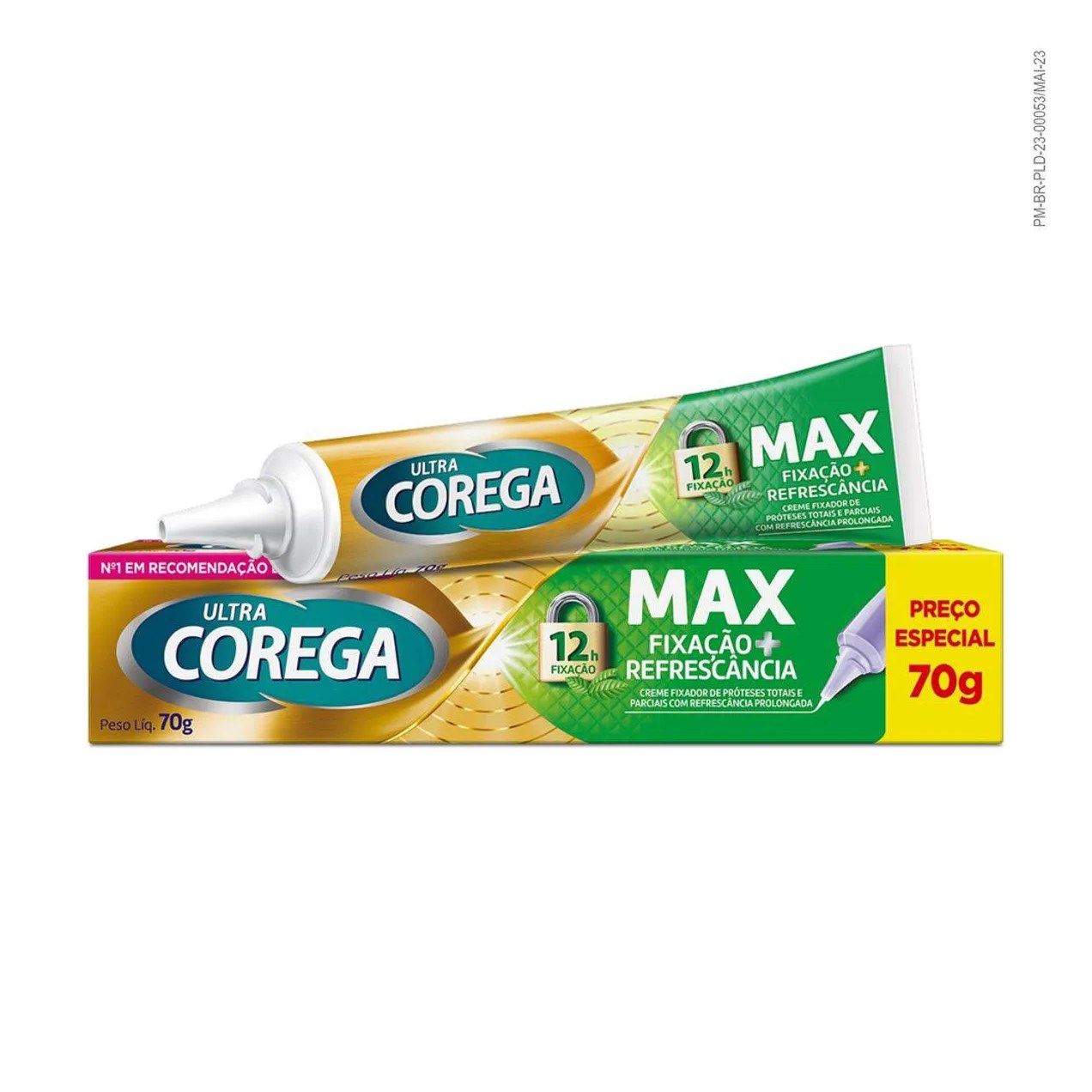 Creme Fixador de Dentadura Ultra Corega Max Fixação + Refrescância Menta 70g