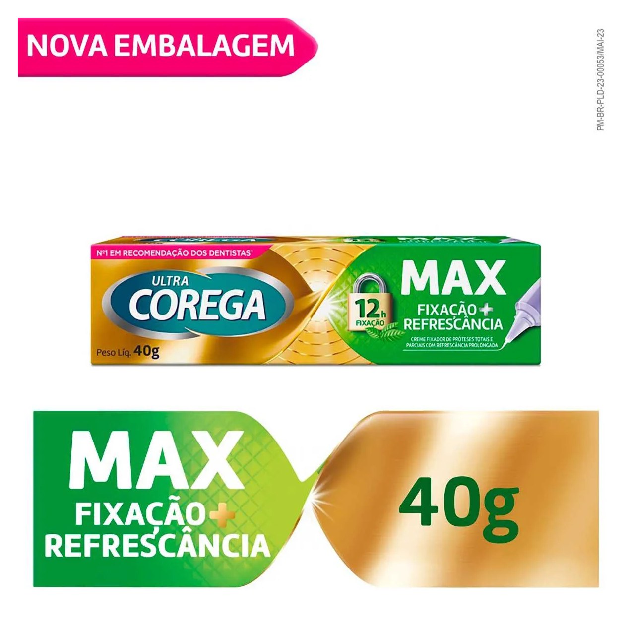 Creme Fixador de Dentadura Ultra Corega Max Fixação e Refrescância Menta 40g