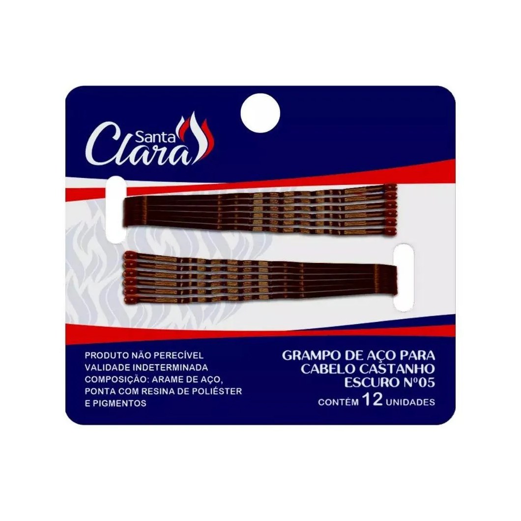 Grampo de Cabelo Santa Clara N 5 Castanho C/12un