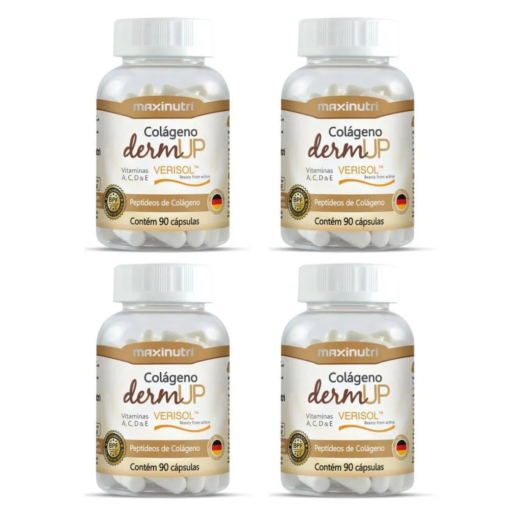 Kit 4 Colágeno Verisol Dermup 90 cápsulas Maxinutri