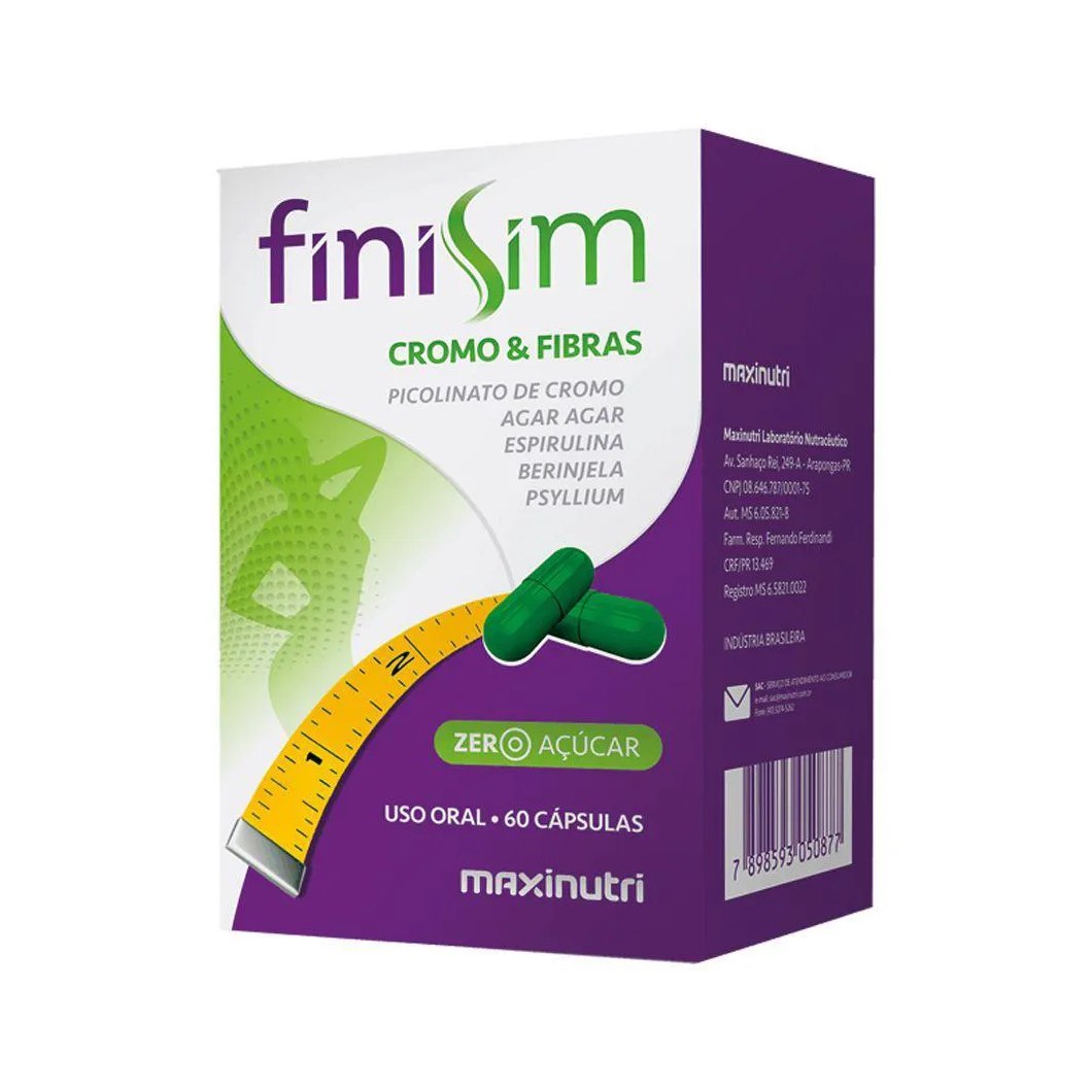 Finisim Cromo Fibras 60 Cápsulas Maxinutri