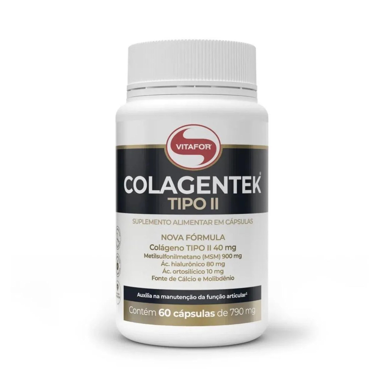 Colagentek Colágeno Tipo 2 Ácido Hialurônico Vitafor