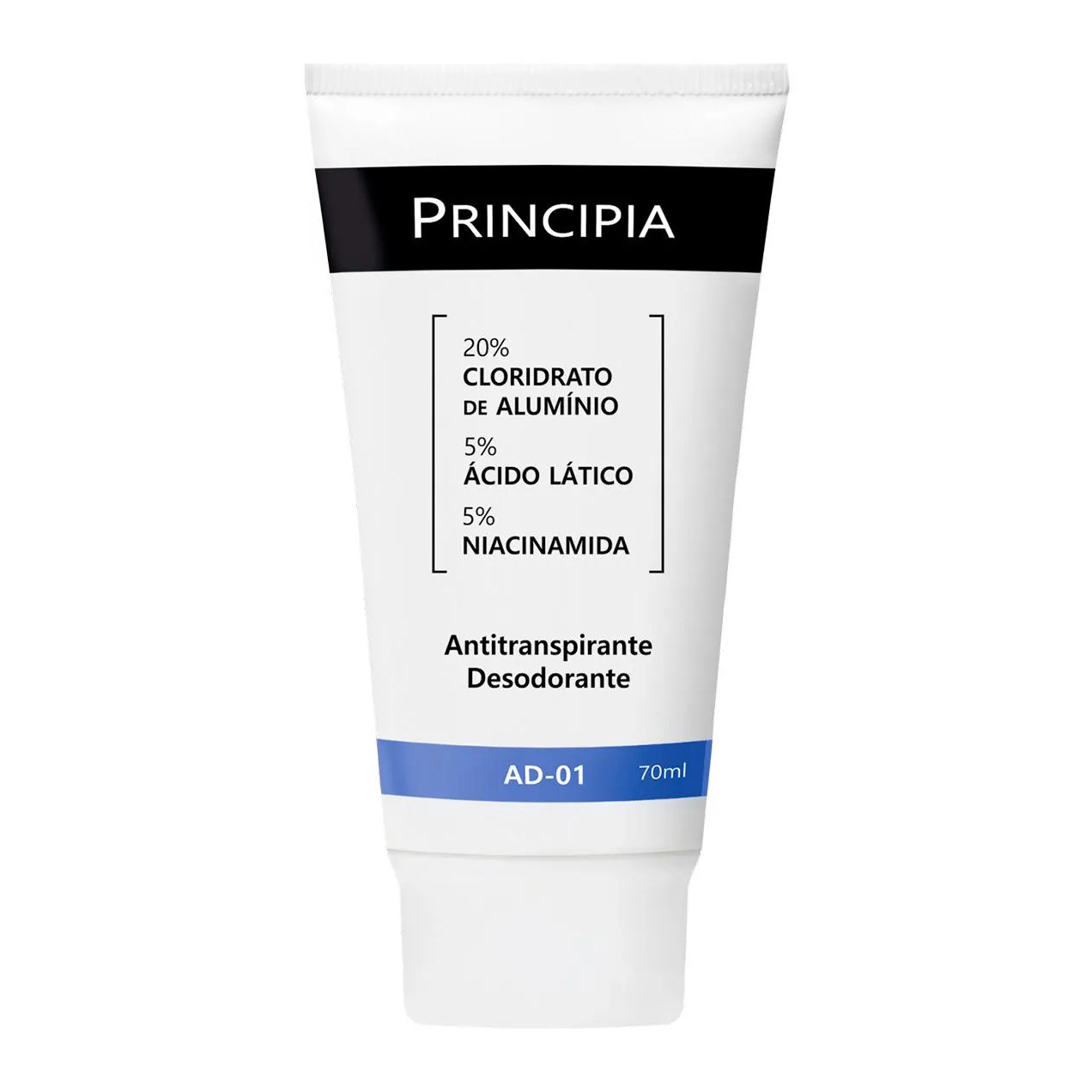Desodorante Antitranspirante Creme Principia Skincare AD-01 Ácido Lático + Niacinamida 70ml