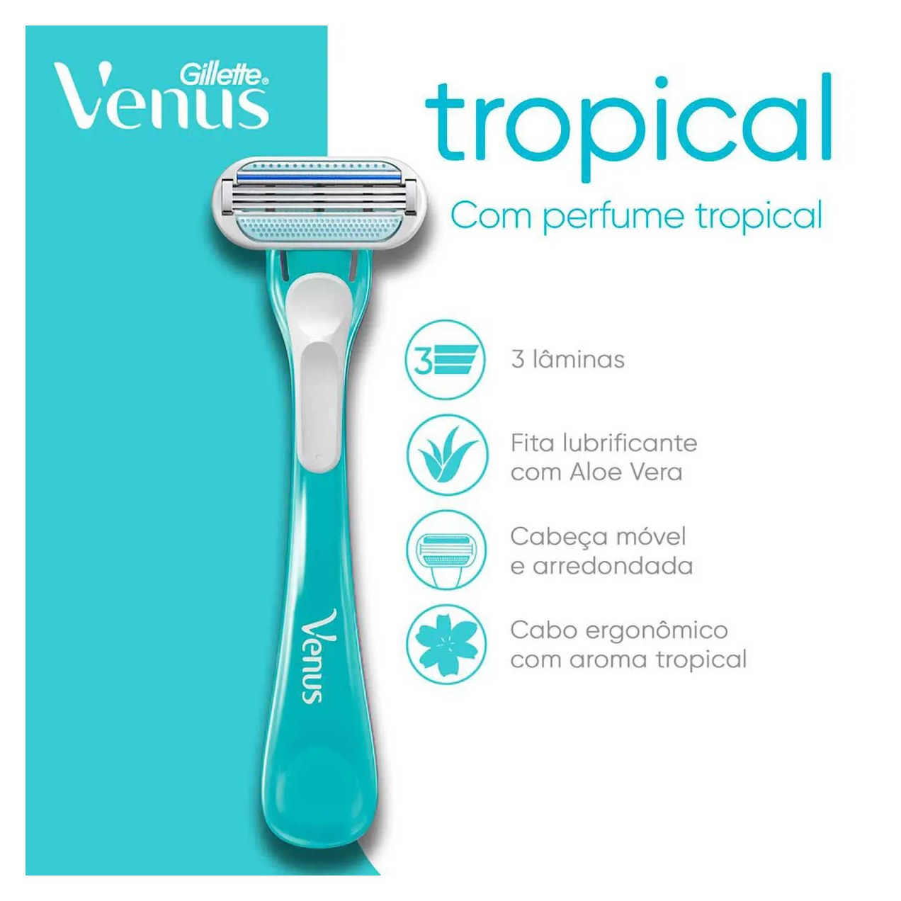 Aparelho de Depilar Gillette Venus Tropical Feminino com 3 unidades