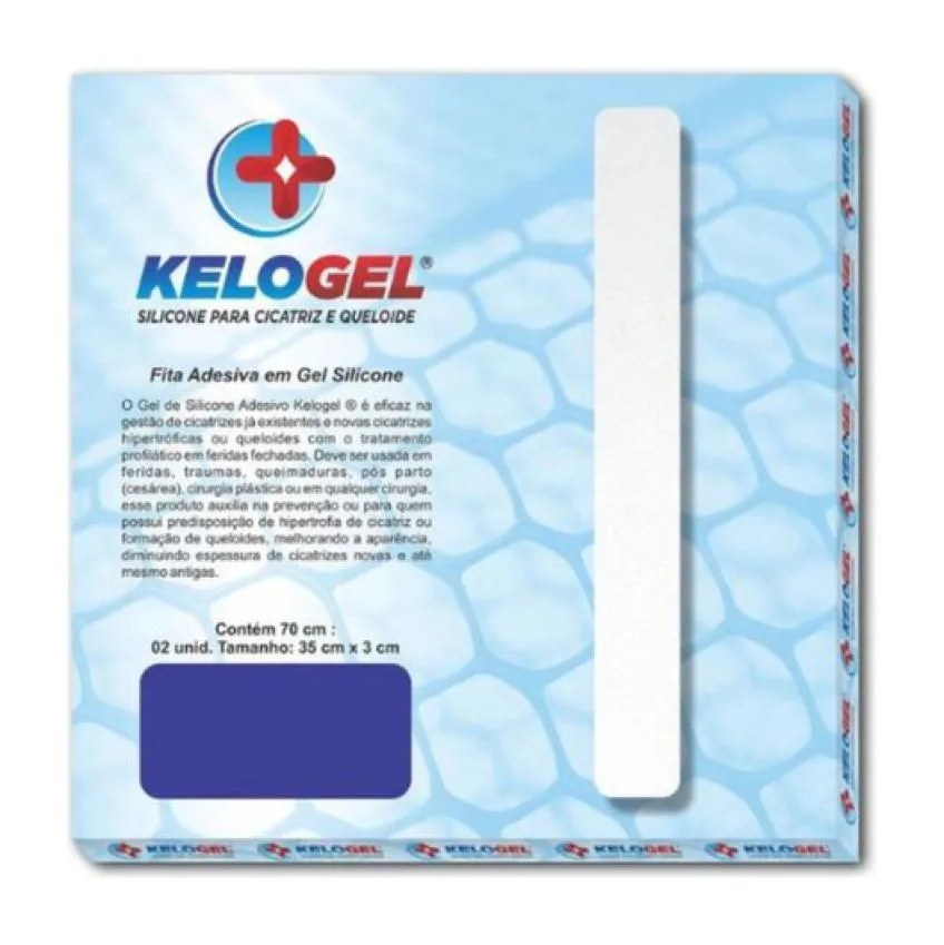 Fita Gel de Silicone para Cicatriz Kelogel 70x3cm ( 2 Fitas de 35cm) 1un