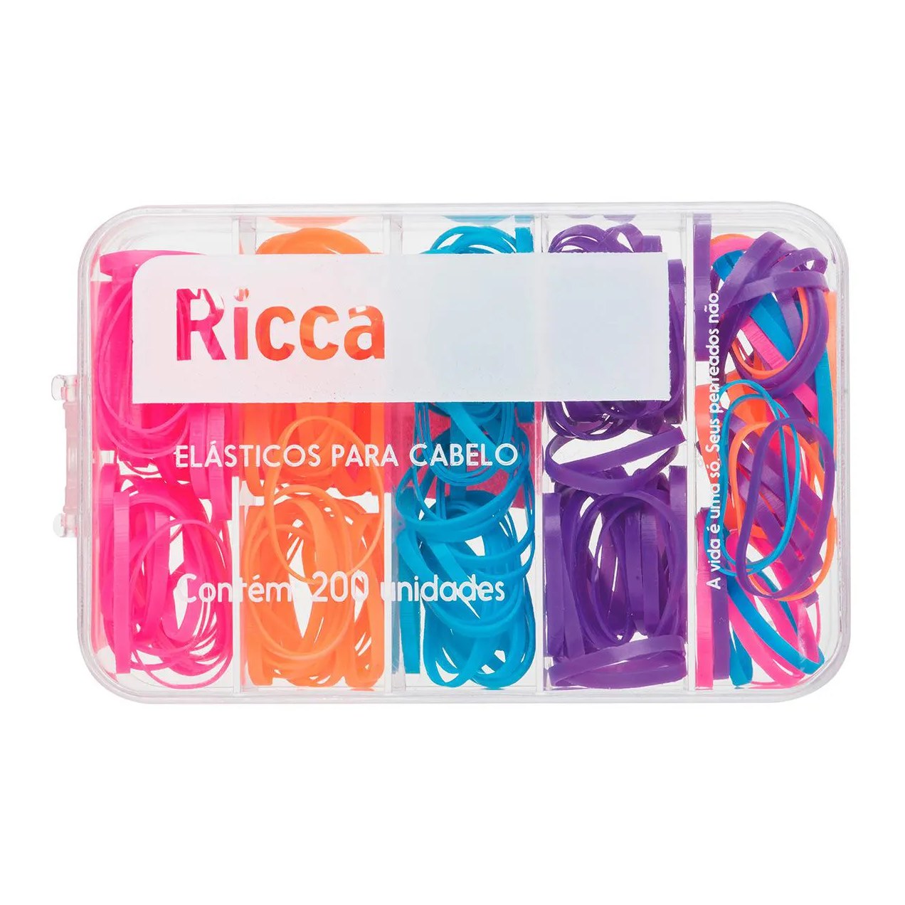 Elástico de Cabelo Ricca Coloridos - 200 unidades