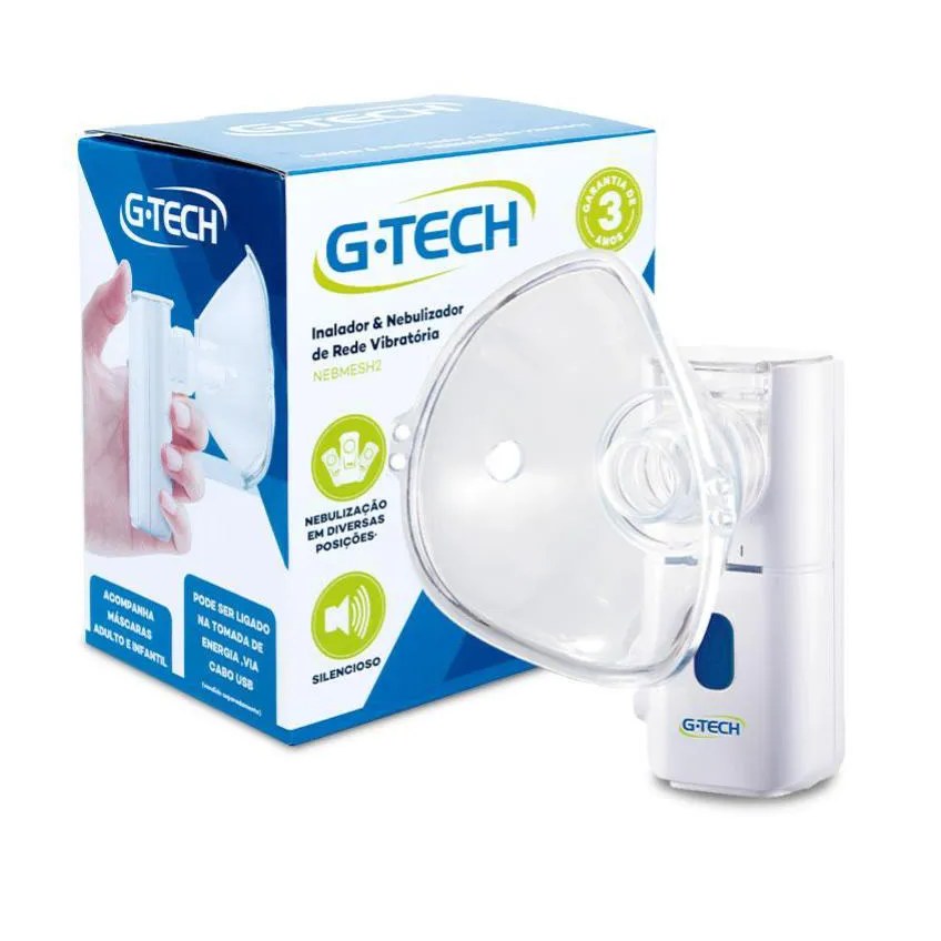 Inalador e Nebulizador G Tech Rede Vibratória Nebmesh 2