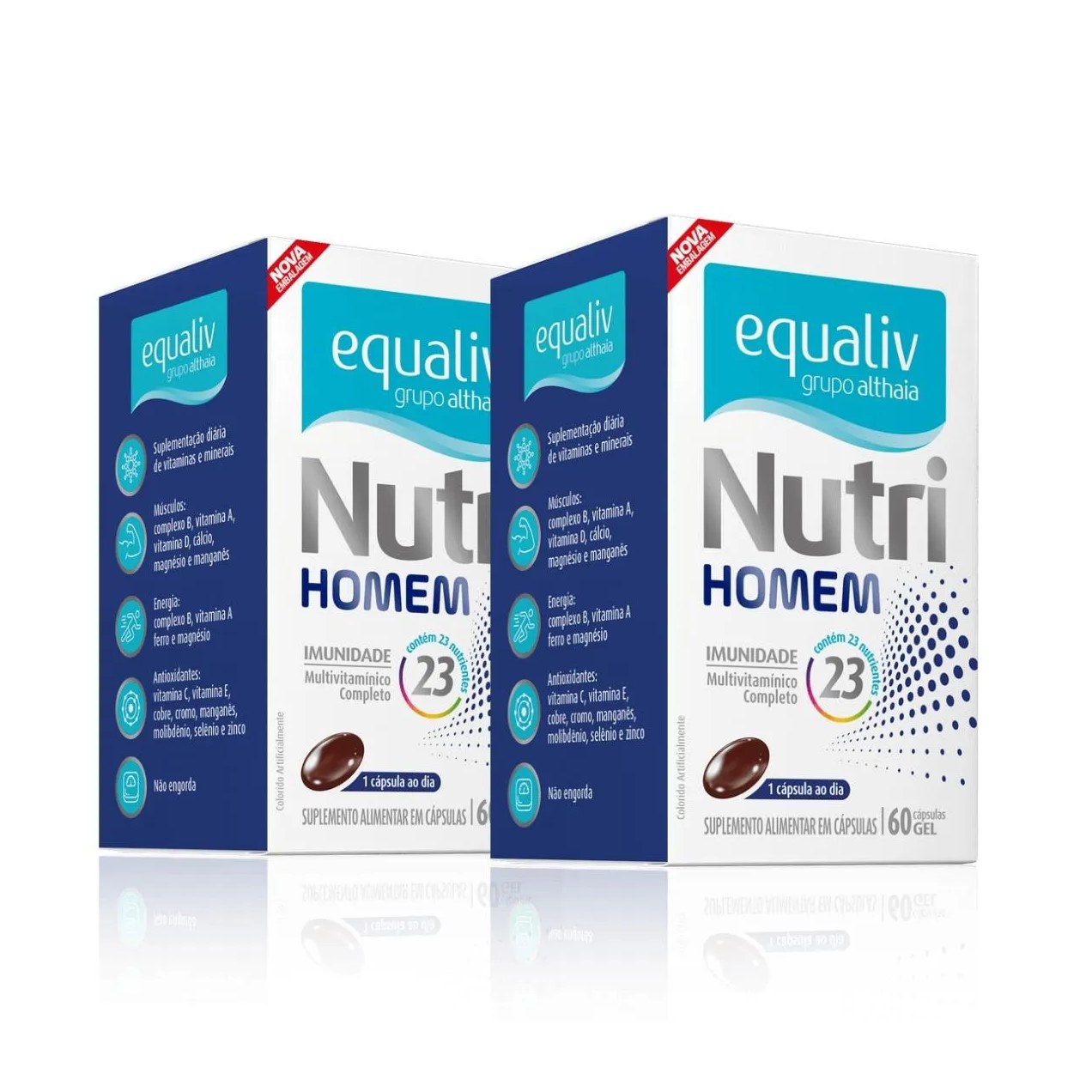 Kit2 Nutri Homem Multivitamínico Complexo B Vitamina Equaliv
