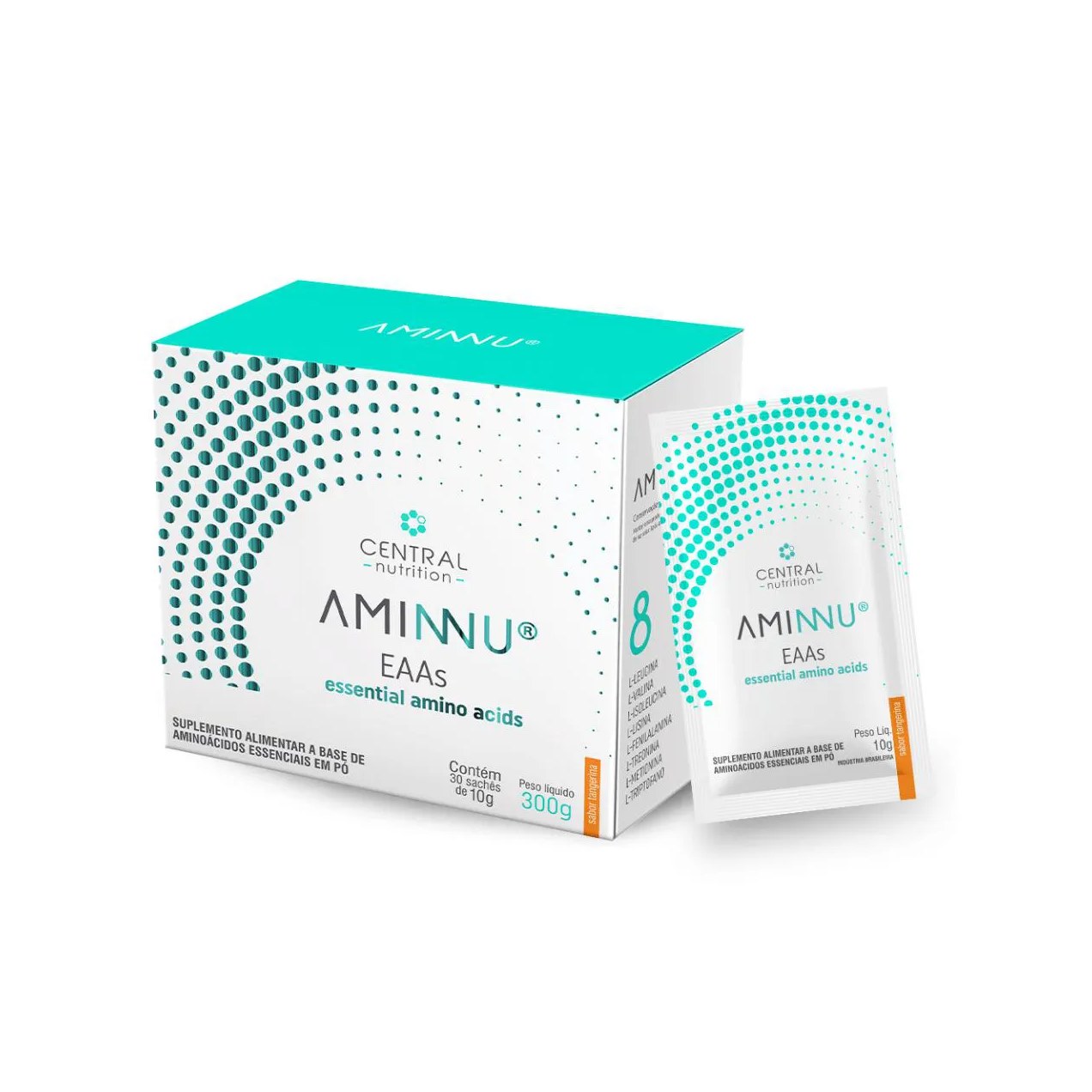 Aminnu eaas Aminoácidos 30 Sachês 10G Central Nutrition Tangerina