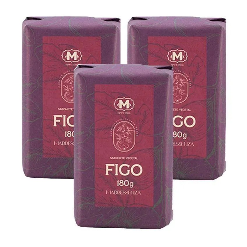 Kit 3 Sabonetes em Barra Figo Madressenza 180g